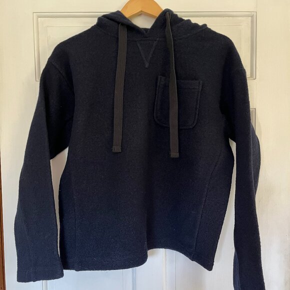Alex Mill Navy Boiled Wool Pocket Hoodie (S) - Picture 1 of 5